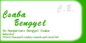 csaba bengyel business card